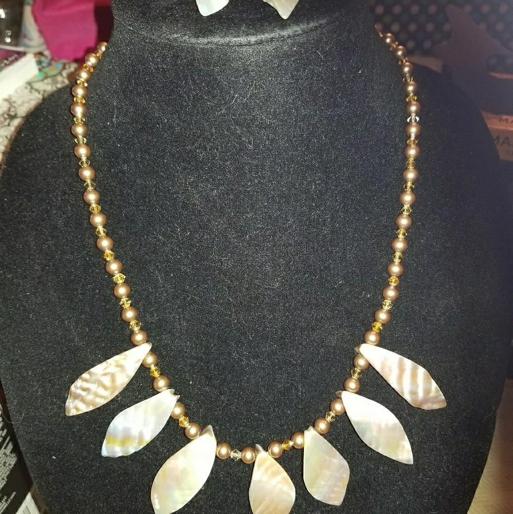 Handmade Pearl and Crystal Necklace